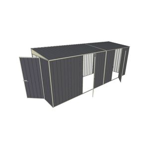 Build-a-Shed 1.5 x 5.2 x 2m Dual Single Hinged Side Door Skillion Shed - Grey