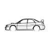 Ignite Laser Subaru 02 Impreza WRX Silhouette Metal Wall Art Coated Black 23.6inch/60cm