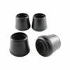 Surface Gard 22mm Black Round External Rubber Chair Tips - 4 Pack
