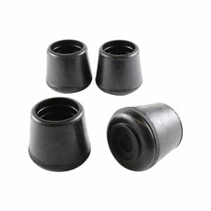 Surface Gard 22mm Black Round External Rubber Chair Tips - 4 Pack