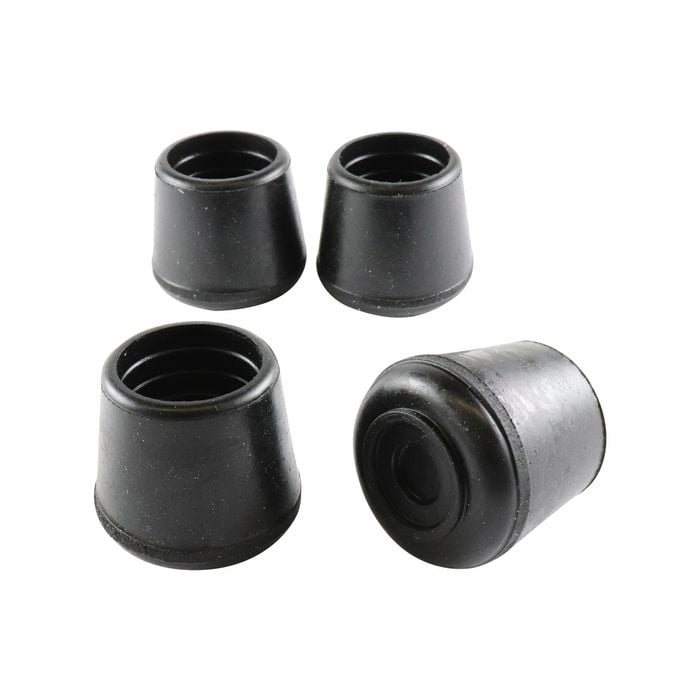 Surface Gard 22mm Black Round External Rubber Chair Tips - 4 Pack