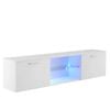 Ufurniture TV Unit Cabinet 160cm TV Stand Entertainment Unit with LED Light White