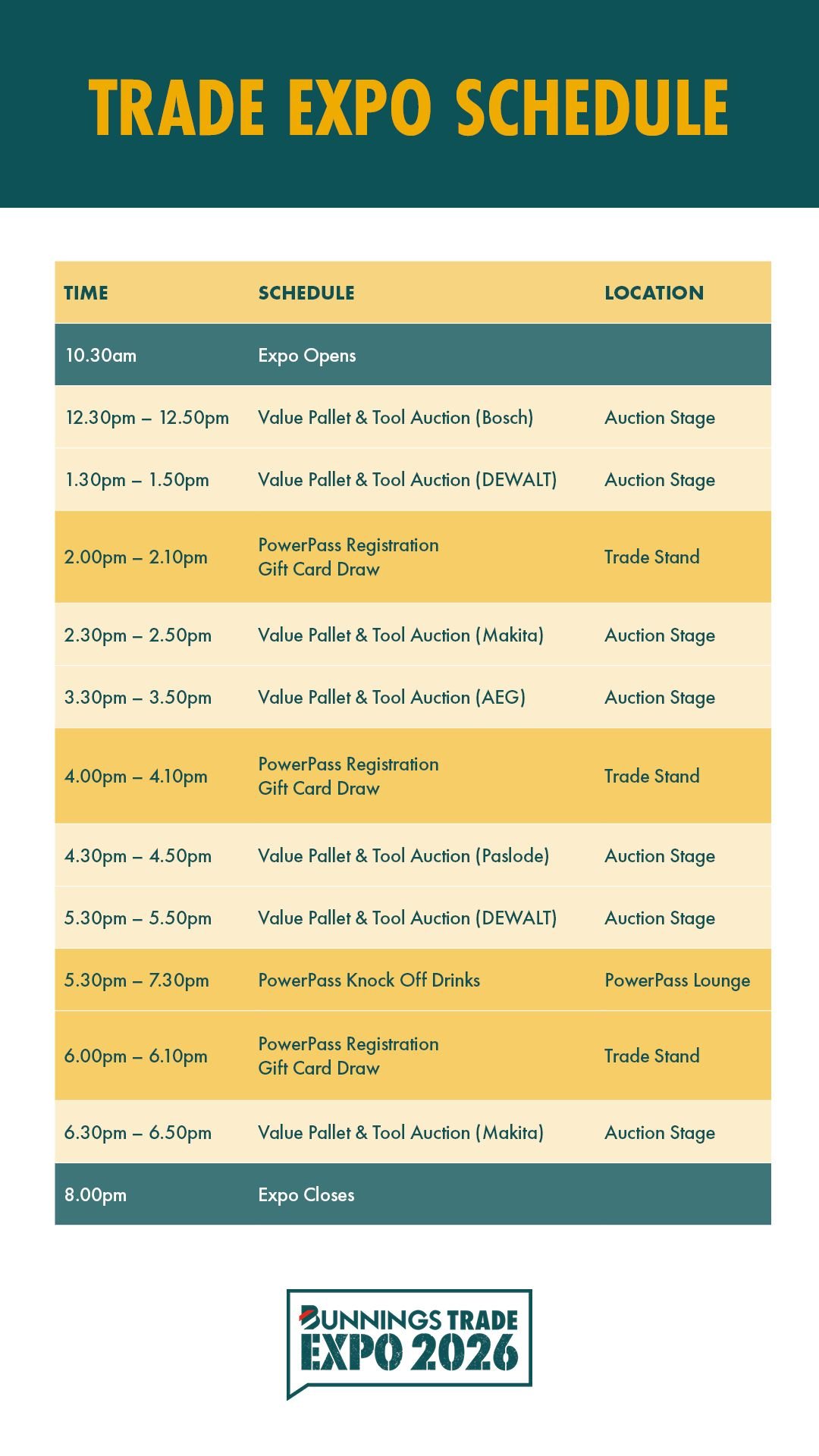 Trade Expo 2026 Melbourne Event Schedule
