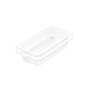 SOGA 1/3 GN Polycarbonate Food Pan 65mm Clear 2 Pack
