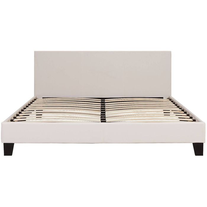 Monica PU Leather Queen Bed Frame - White