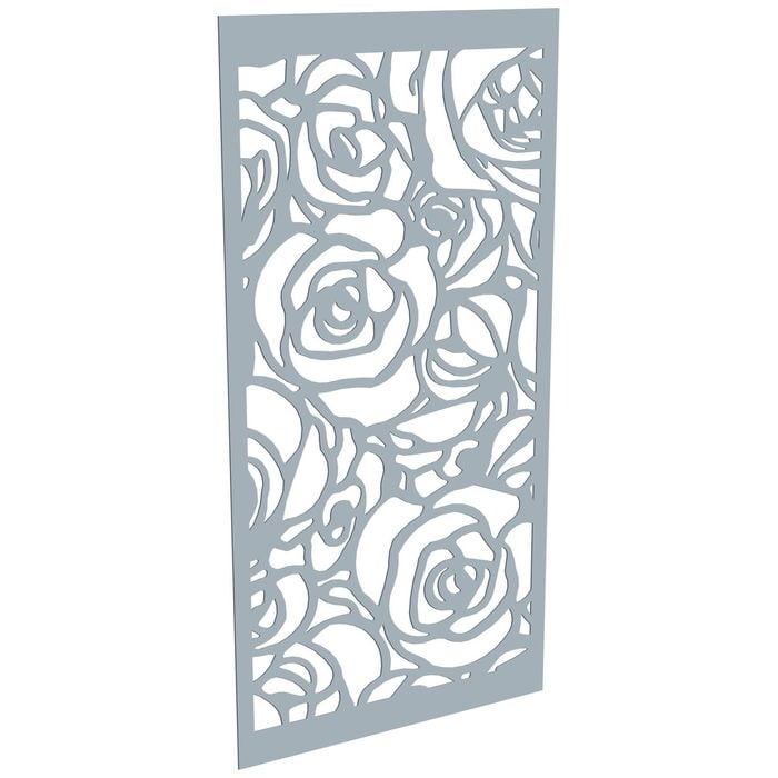 ProtectorAl 300-1200 x 1201-2400mm Silver Matt/Gloss White Roses Unframed Composite Deco Panel