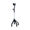 Quad Forearm Crutch - Black, Adjustable Support for Enhanced Stability - Single