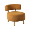 Oikiture Wooden Armchair Lounge Chair Velvet Accent Armchairs Orange