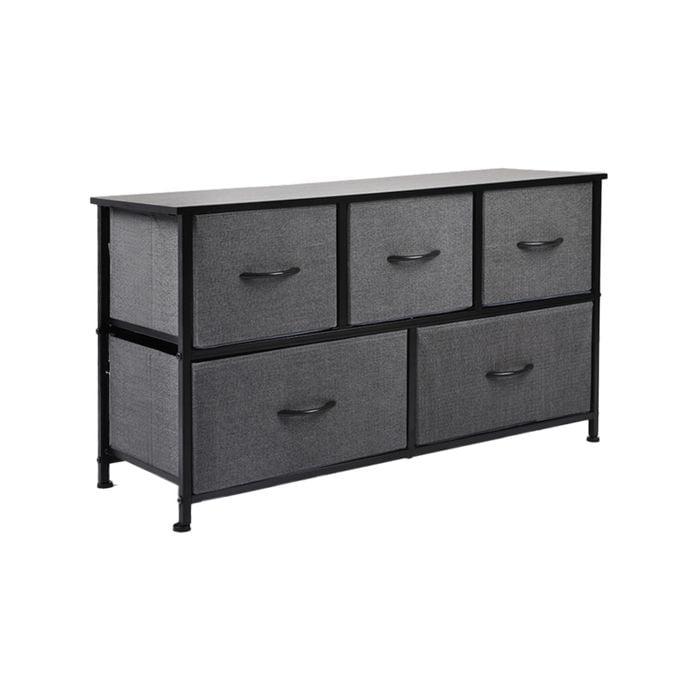 Levede 5 Chest of Drawers Storage Cabinet Dark Grey