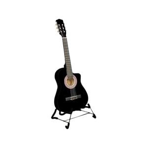Karrera 38in Pro Cutaway Acoustic Guitar with Carry Bag - Black