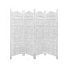 Elephant Room Divider 4 Panel Privacy Screen Partition - White