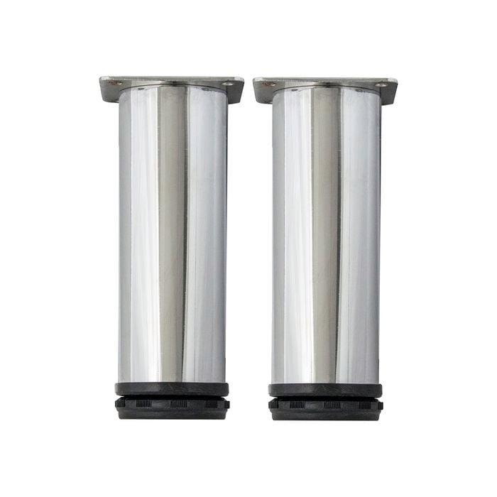 Kaboodle Chrome Cylinder Cabinet Leg - 2 Pack