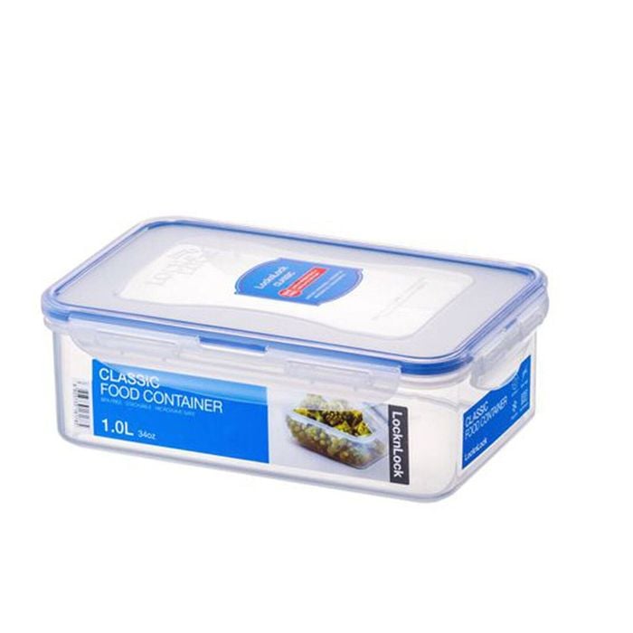 Locknlock 1L Airtight Classic Rectangle Food Storage Container Organiser Clear