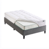 Zinus Single Fabric Bed Base Ensemble & Essential Bonnell Inner Spring Mattress Set with Quilted Pillowtop Mattress Topper