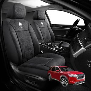 Australian Goose Edition Front Seat Covers for Nissan Pathfinder 2022 - Current 8 seater (R53) - Suede, Universal Fit - Black