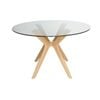 Sk Designer Living | Doreen Collection | Round Glass Dining Table | 120cm - Natural
