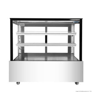Bonvue Black Trim Square Glass Cake Display 2 Shelves 1200x700x1100  - Cake Display Fridges (ssu120-2xb)