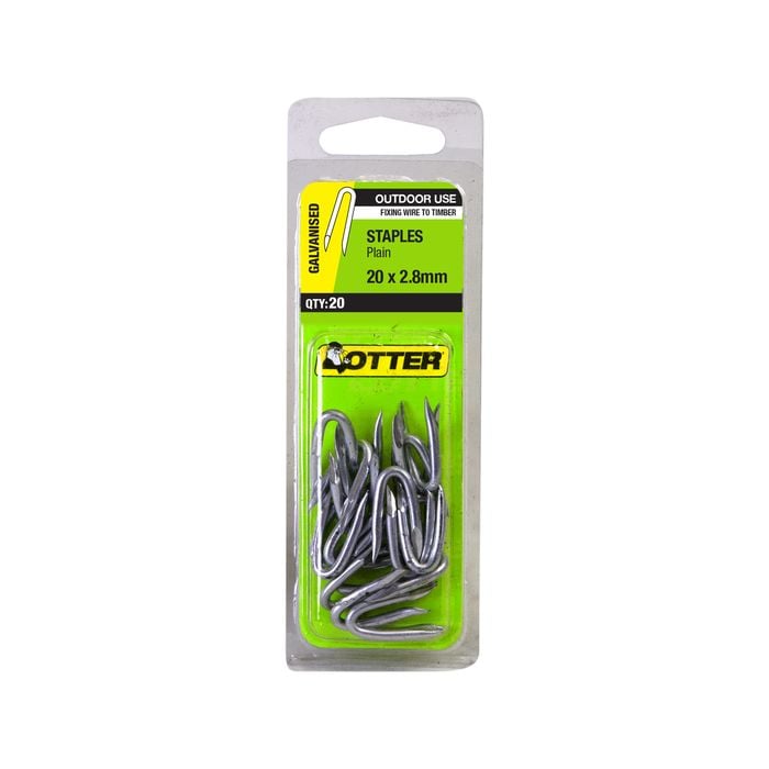 Otter 20 x 2.80mm Galvanised Nail Staples - 20 Pack