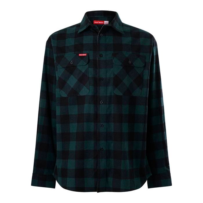 Hard Yakka Green Long Sleeve Checked Flannel - Size M