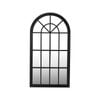 Oikiture Arched Window Mirror Black 130x70cm