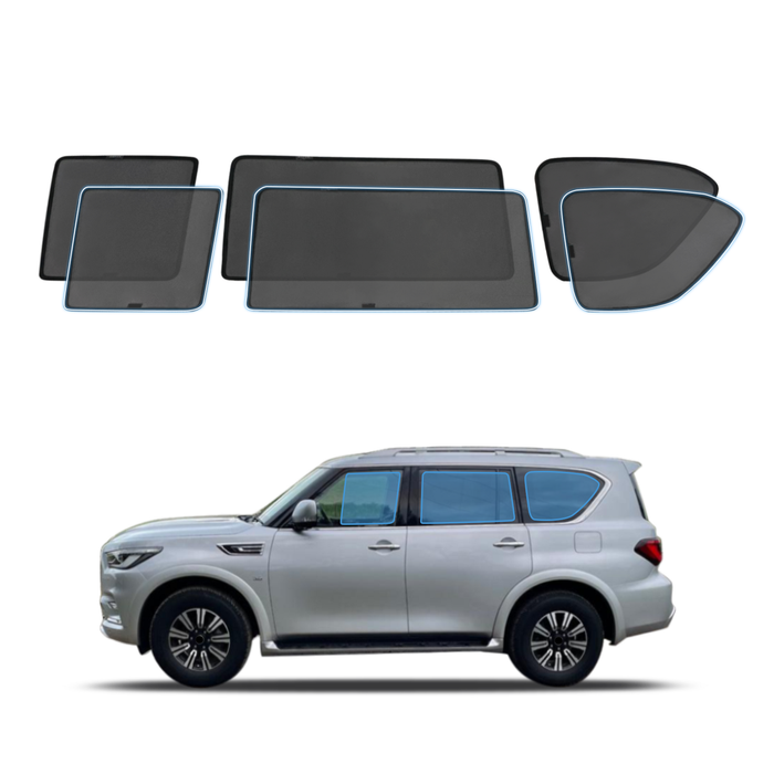 AUSGO Magnetic Window Sun Shade for Infiniti QX80 Z62 2015-2019 6-Piece Set Car Shades