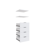 Lugna 4 Drawer, 2 Shelf Insert Kit White – Fits 600 x 580 mm Cabinet Shell