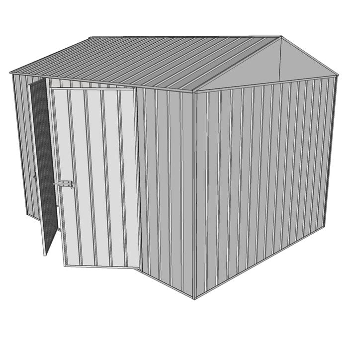 Build-a-Shed 2.3 x 3.0 x 2.3m Gable Double Hinged Side Doors Shed - Zinc