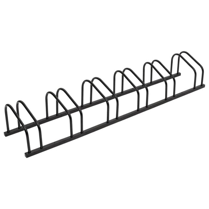 vidaXL Bike Rack Floor Bicycle Storage Rack Stand for 6 Bikes Black Steel