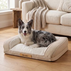 Charlie's Camden Cotton Jute Plush Sofa Dog Bed Medium
