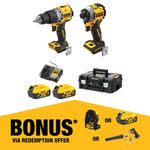 DeWALT 18V XR 2 Piece 5.0Ah Compact Combo Kit DCZ2050P2T-XE