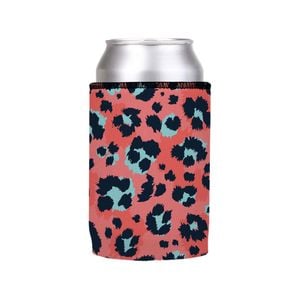 Stubbyz Coral Leopard Print Stubby Cooler Standard