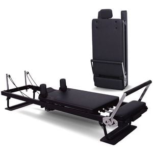 Powertrain Aria Pilates Reformer Machine Steel Foldable Home Gym Equipment Exercise Trainer Bla