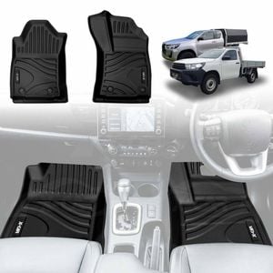 3D Heavy Duty All Weather Car Front Floor Mat for Toyota Hilux Auto Single / Extra Cab 2016-2025
