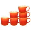 Argon Tableware 330ml Ombre Coffee Mugs - Orange - Set Of 6 - Glazed New Bone China Tea Mug Vegan Friendly Stoneware Ceramic Cup