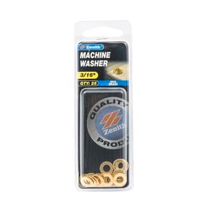 Zenith 3/16" Solid Brass Machine Washer - 25 Pack