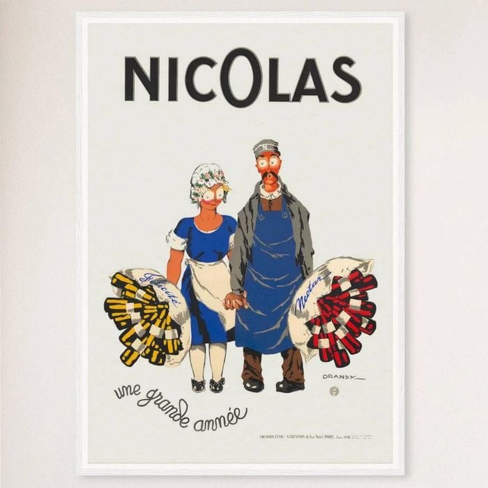 Galrie Nicolas Fine Bottles (1930) Vintage Poster French Art Masterpiece for Home Decor, White Frame, A4 21 x 30cm (8 x 12inch)