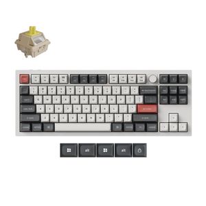 Keychron Q3 Ultra 8K Wireless Mechanical Keyboard (White) (Silk POM Switch - Banana)