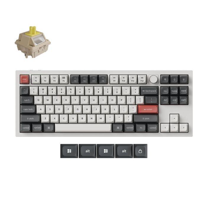 Keychron Q3 Ultra 8K Wireless Mechanical Keyboard (White) (Silk POM Switch - Banana)