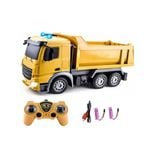 Sounds Remote Control Construction Dump Truck, 6 Channels, 1:24 Scale CAT Truck Toy Car