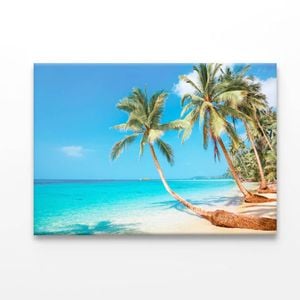 Tropical Beach Coconut Trees  Print 100% Australian Made 150 x 100cm  (Acrylic)