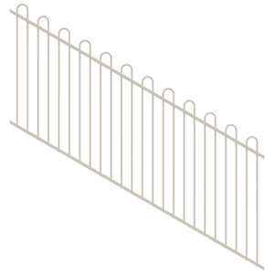 ProtectorAl 1201-2400W x 1200H Surfmist Loop Top Pool Fence Panel Raked 16-30º