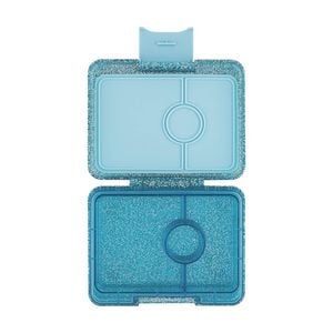 Yumbox Kids Snack Box 3 Compartment Leakproof Lunchbox Glitter Twinkle Aqua
