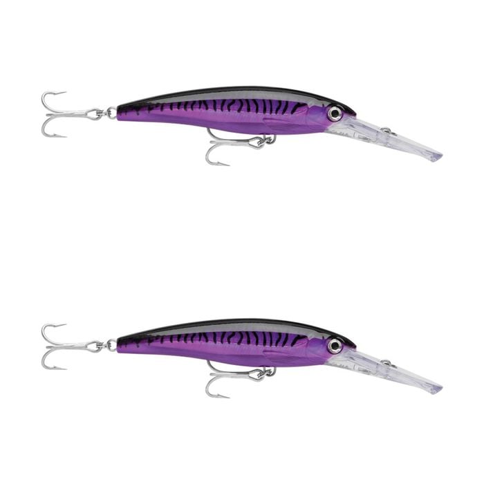 2x Rapala 14cm X Rap Magnum 20 Deep Diving Trolling Lures - Purple Mack