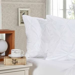 Fabric Fantastic Diamond Pintuck Premium Ultra Soft Cushion Covers 2-Pack - White
