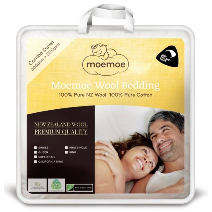 Moemoe 100% New Zealand Wool Combo Duvet Inner - 200+300gsm Queen