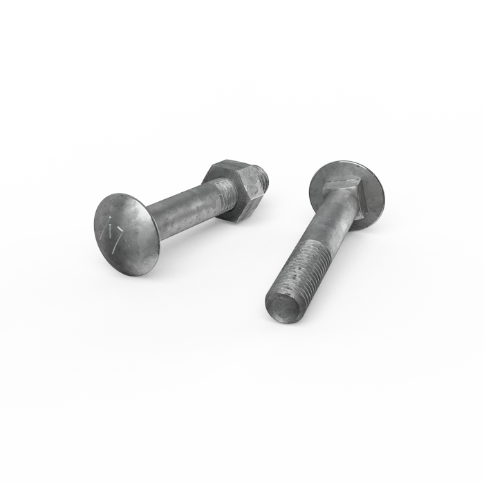 ZENITH M10 x 60mm Hot Dip Galvanised Cup Head Bolts & Nuts