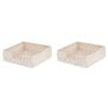 2PK Ladelle Whitehaven Woven Square Porcelain Napkin Holder