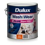 Dulux 4L Interior Paint Wash&Wear +PLUS Super Hide Low Sheen Strong White - 4L