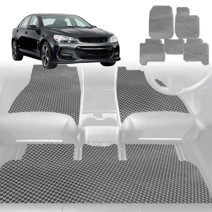 6D Diamond Car Floor Mats for Holden Commodore 2007-2013-Full Set-Grey-Outback GT