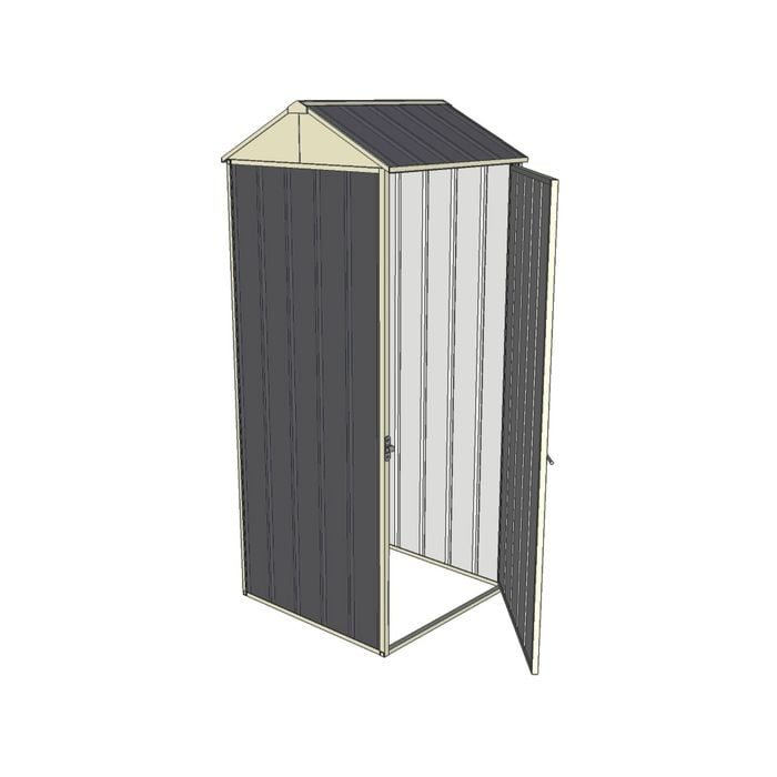 Build-a-Shed 0.8 x 0.8 x 2.1m Gable Single Hinged Side Door Shed - Grey